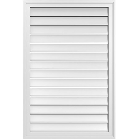 Ekena Millwork Vertical Surface Mount PVC Gable Vent: Functional, w/ 2"W x 1-1/2"P Brickmould Frame, 28"W x 42"H GVPVE28X4202SF
